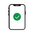 Smartphone with Check Mark Icon Mobile Approval and Verification Symbol Royalty Free Stock Photo