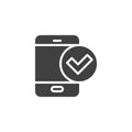 Smartphone check mark vector icon