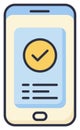 Smartphone with Checkmark Confirmation Icon Royalty Free Stock Photo