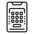 Smartphone cinema code icon outline vector. Music film