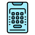 Smartphone cinema code icon vector flat