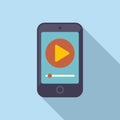 Smartphone clip edit icon flat vector. Video film