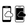 Smartphone Cloud Black Icon Bundle for Mobile Storage and Sync Features Royalty Free Stock Photo