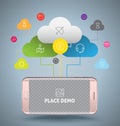 Smartphone with cloud computing concept. Royalty Free Stock Photo
