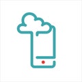Smartphone cloud computing icon vector illustration. Royalty Free Stock Photo
