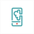 Smartphone cloud computing icon vector illustration. Royalty Free Stock Photo