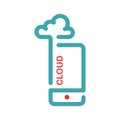 Smartphone cloud computing icon vector illustration. Royalty Free Stock Photo