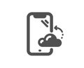 Smartphone cloud icon. Phone backup sign. Mobile device. Vector