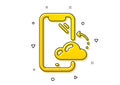 Smartphone cloud icon. Phone backup sign. Mobile device. Vector
