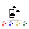 Smartphone, cloud multi color style icon. Simple glyph, flat vector of mobile concept icons for ui and ux, website or mobile Royalty Free Stock Photo