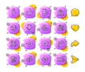 Smartphone cloud, Return package and Empower line icons. For web app, printing. App 3d buttons icons. Vector