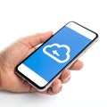Smartphone Cloud Service Concept Isolated on White Background Royalty Free Stock Photo