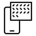 Smartphone code icon outline vector. Cms design