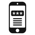 Smartphone code icon simple vector. Lock security Royalty Free Stock Photo