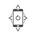 Smartphone Compass Calibration sign. vector icon, solid logo ill Royalty Free Stock Photo