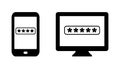 Smartphone and computer monitor screen password vector icon Royalty Free Stock Photo
