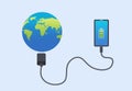 Smartphone connect charge world.Technology connect global concept.