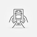 Smartphone Connected to Car outline vector concept icon Royalty Free Stock Photo
