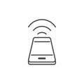 Smartphone connected wifi technology icon line design