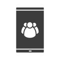Smartphone contacts glyph icon