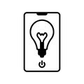 Smartphone controlled smart light app icon Royalty Free Stock Photo