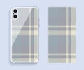 Smartphone cover design vector mockup. Template geometric pattern for mobile phone back part. Flat design Royalty Free Stock Photo