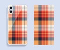 Smartphone cover design vector mockup. Template geometric pattern for mobile phone back part. Flat design Royalty Free Stock Photo