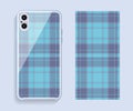 Smartphone cover design vector mockup. Template geometric pattern for mobile phone back part. Flat design Royalty Free Stock Photo