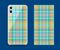 Smartphone cover design vector mockup. Template geometric pattern for mobile phone back part. Flat design Royalty Free Stock Photo