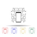 Smartphone cpu, chip multi color style icon. Simple glyph, flat vector of mobile concept icons for ui and ux, website or mobile Royalty Free Stock Photo