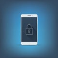 Smartphone data protection icon concept