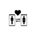 smartphone dating application vector icon for websites and mobile minimalistic flat design