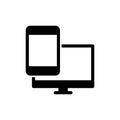 Smartphone and desktop screen monitor icon