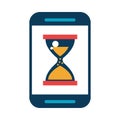 Smartphone device with hourglass timer