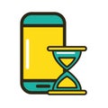 Smartphone device with hourglass timer