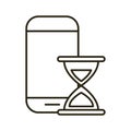Smartphone device with hourglass timer