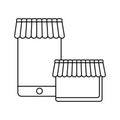 smartphone device with store and parasol