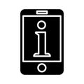 Smartphone device technology with internet letter silhouette style icon Royalty Free Stock Photo