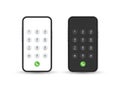 Smartphone dial button icon in flat style. Phone number pad vector illustration on isolated background. Telephone interface sign