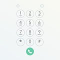 Smartphone Dial Keypad Screen Vector Illustration.