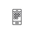 Smartphone dial number line icon