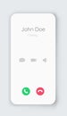 Smartphone dial phone ui set. Phone pad, call screen with keypad dial buttons. Mockup incoming call. Vector isolated