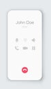 Smartphone dial phone ui set. Phone pad, call screen with keypad dial buttons. Mockup incoming call. Vector isolated