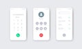 Smartphone dial screen vector illustration.