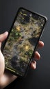 Smartphone Display Showing an Intense Gaming Experience with Futuristic Interface Elements Royalty Free Stock Photo