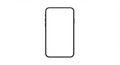 Smartphone display template featuring a minimalist black outline with rounded Royalty Free Stock Photo