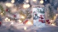 A Smartphone Displaying a Christmas Scene in Snow