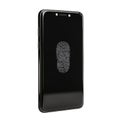Smartphone displaying fingerprint scan technology secure mobile access Royalty Free Stock Photo