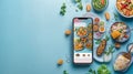 Smartphone displaying a food delivery app
