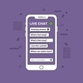 Smartphone displaying a live chat interface with user comments and a comment input field, showcasing digital communication and Royalty Free Stock Photo